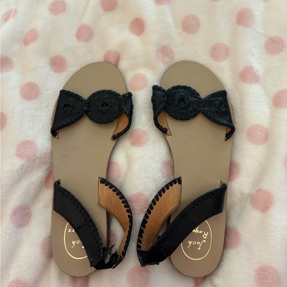Jack Rogers Black Liliana Women's Sandals 9.5